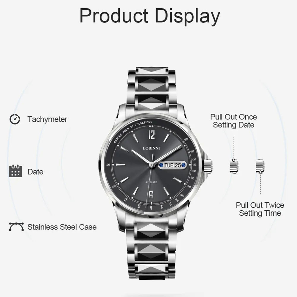 Switzerland Luxury Brand Men Wristwatch For Rolexable Seagull Mechanical Watch Men Qutomatic zegarek meski Water Resistant 9012