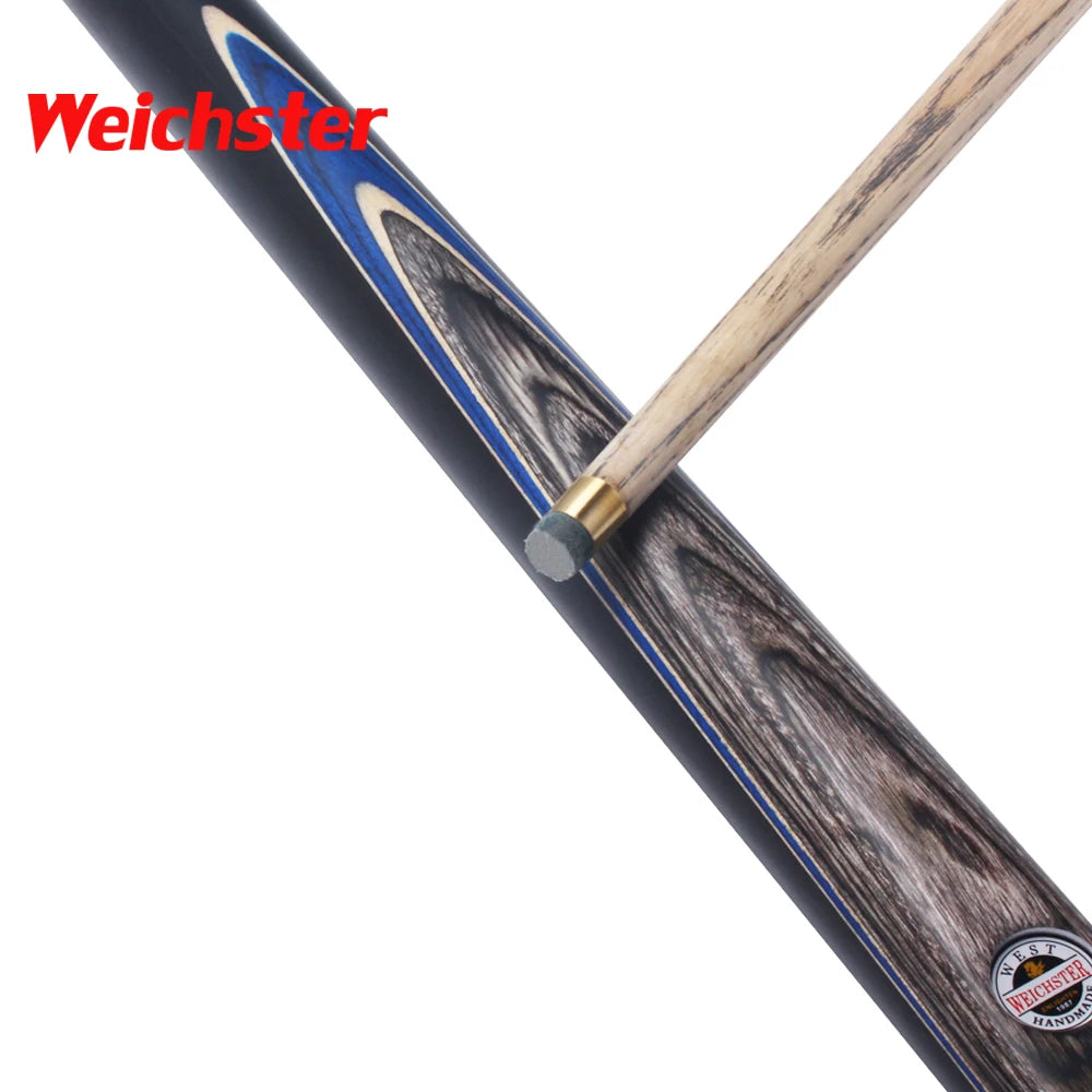 Weichster Hand Spliced 3/4 Jointed Snooker Cue with Case Extension Mini Butt Glove