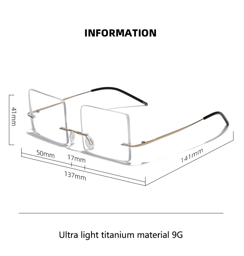 Rimless High-Definition Snooker, Pool, Billiards Titanium Glasses