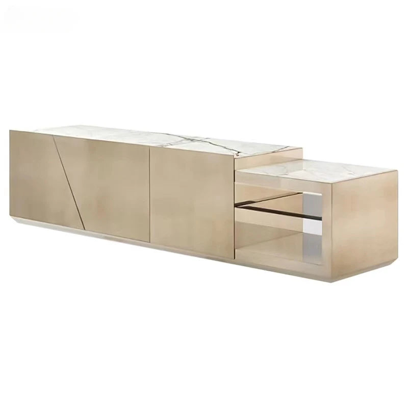 Luxury Italian Tempered Glass Storage Cabinet. Modern TV Unit For Living Room
