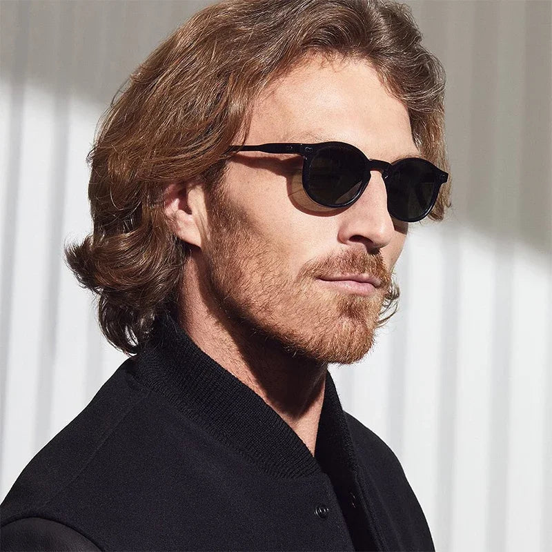 Vintage Polarized Sunglasses Men Classical retro Brand Designer outdoor Driving Round acetate women prescription Sun Glasses