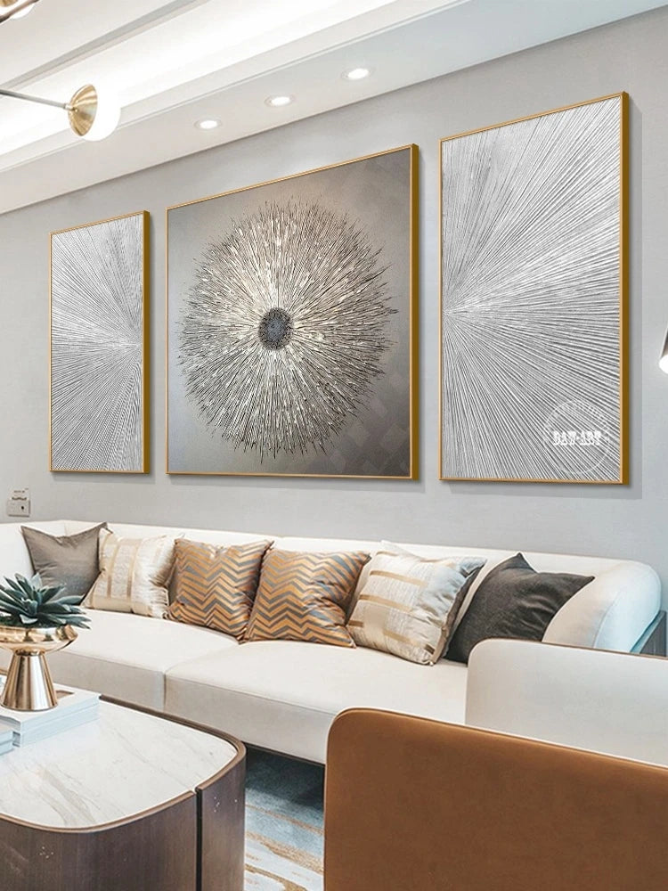 Modern Abstract Golden Mountain Landscape Oil Paintings - Unframed Canvas Art for Room Decor