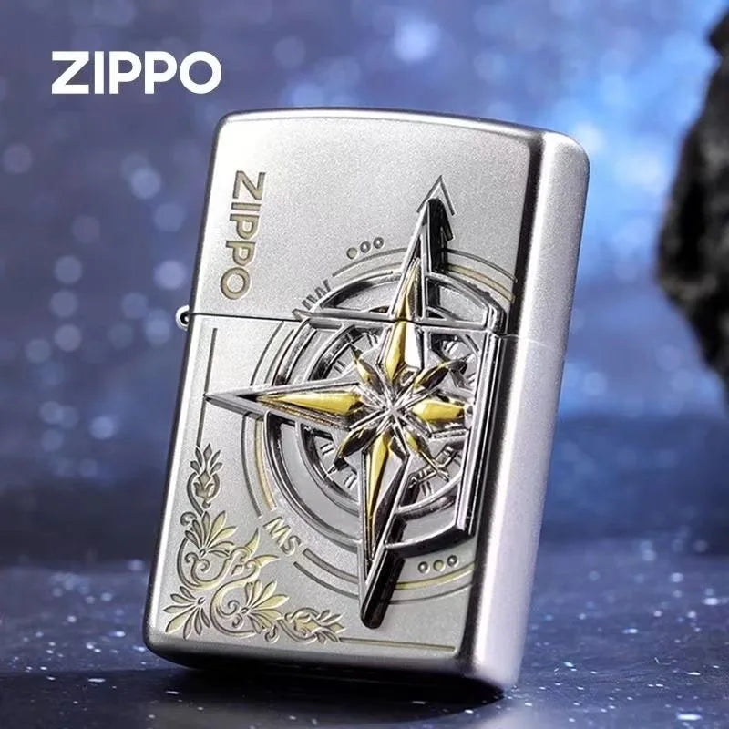 Zippo lighter Engraved Love Compass Exquisite Windproof Collection in box