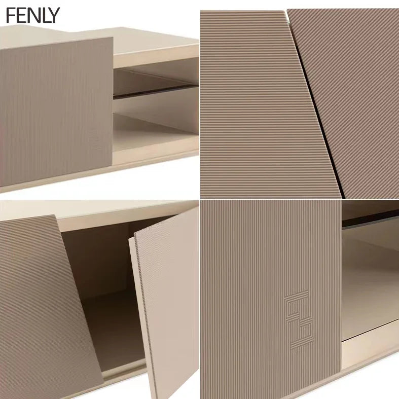 Luxury Italian Tempered Glass Storage Cabinet. Modern TV Unit For Living Room