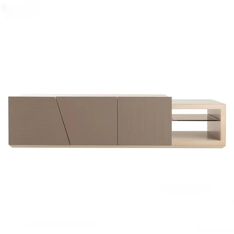 Luxury Italian Tempered Glass Storage Cabinet. Modern TV Unit For Living Room