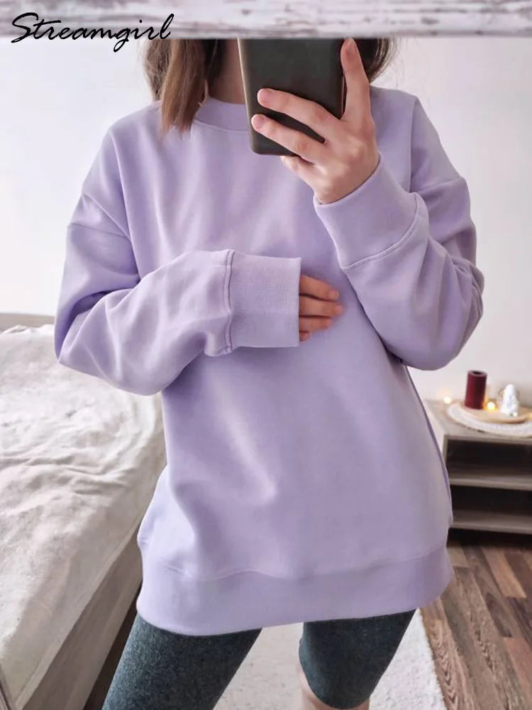 Streamgirl Spring Women's Oversized Cotton Sweatshirt