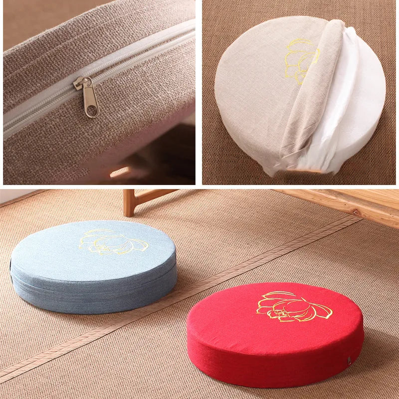 40X6cm Yoga Cushion Linen - Japanese Tatami Mat Pillow perfect for Meditation