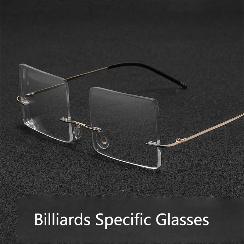 Rimless High-Definition Snooker, Pool, Billiards Titanium Glasses