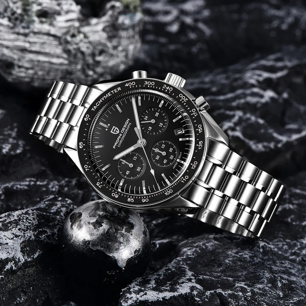 PAGANI DESIGN Mens Watches Top Brand Luxury Automatic Quartz Chronograph Waterproof Sport Stainless Steel Watch