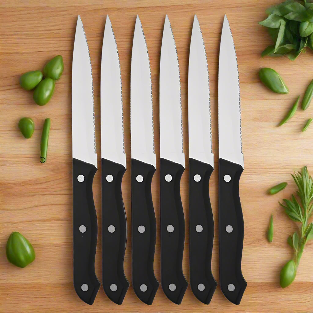 Elevate Your Dining Experience with AJOYOUS 6-Piece Stainless Steel Steak Knife Set
