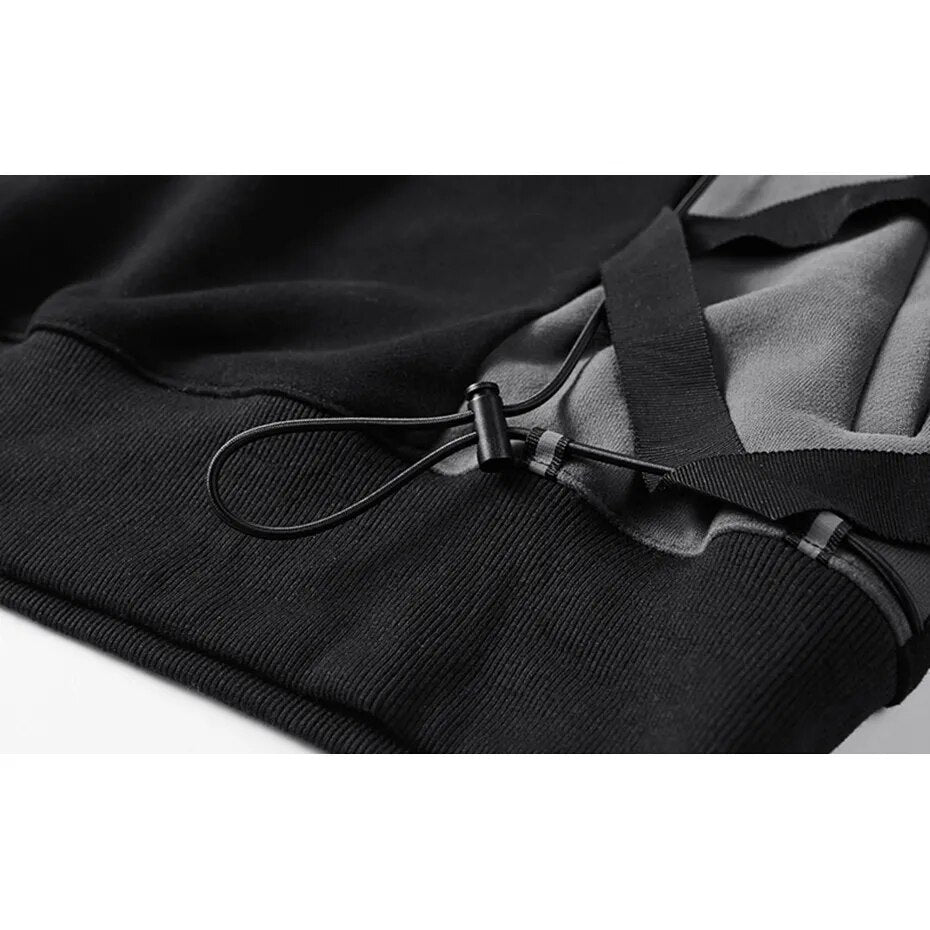 ELKMU Techwear Hoodie – Streetwear Hip Hop Pullover