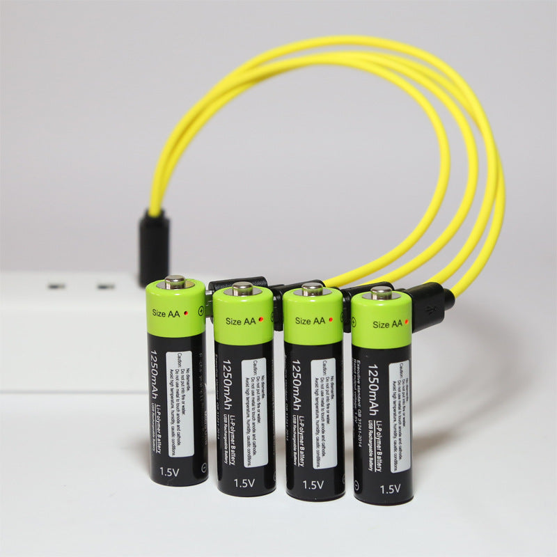 No.5 USB Rechargeable Lithium Battery 1.5V Four Sections One Drag Four Charging Cable Set