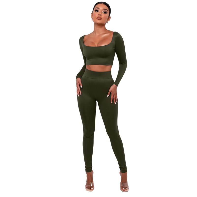Gym Crop Tank Top and Leggings Set