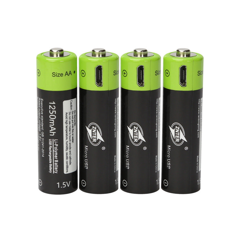 No.5 USB Rechargeable Lithium Battery 1.5V Four Sections One Drag Four Charging Cable Set