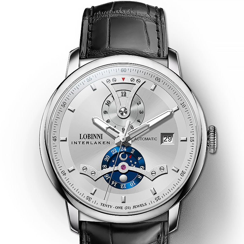 Lobinni Limited Edition Mechanical Watch: Luxurious Timepiece with Automatic Movement and 316L Stainless Steel Construction