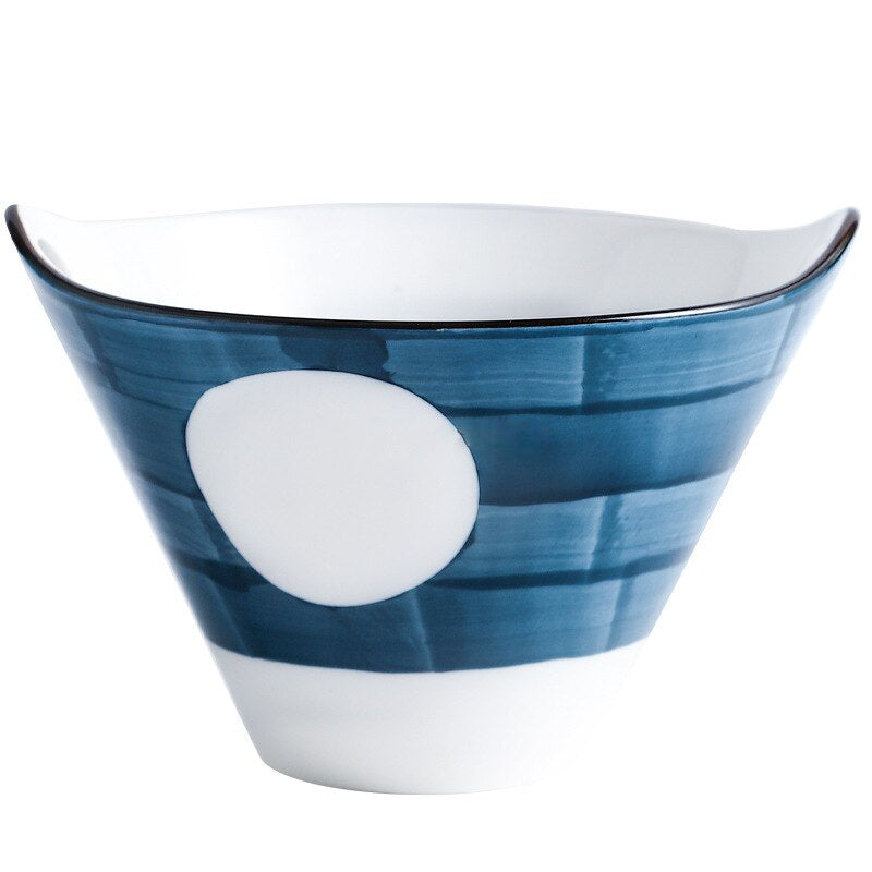 Ceramic Hand painted Japanese Style Ramen Noodle, Soup Bowl.