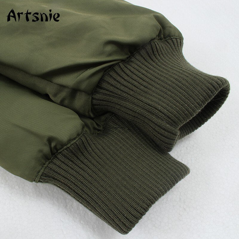 Women's Bomber Jacket, Army Green Coat
