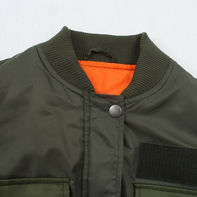 Women's Bomber Jacket, Army Green Coat