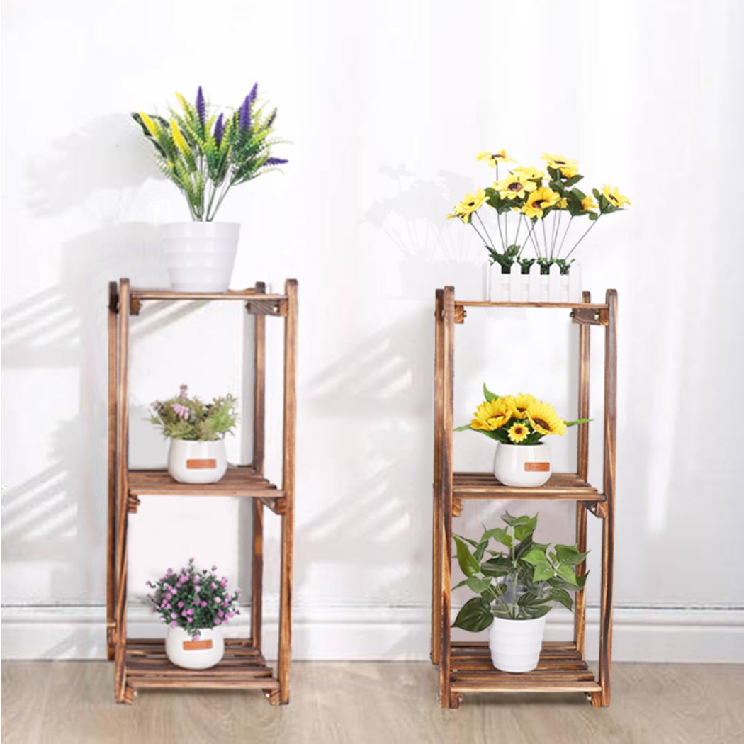 Wooden 8 Tiers Office Plant Stand - Perfect for Indoor Use!