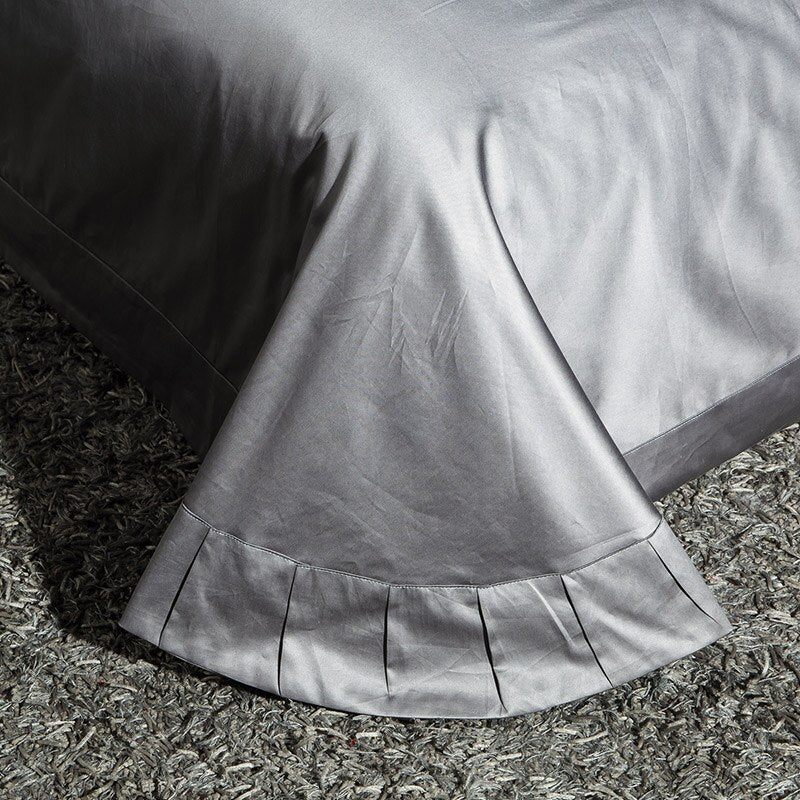 Luxury Satin Egyptian Cotton Bedding Set with Gold Royal Embroidery