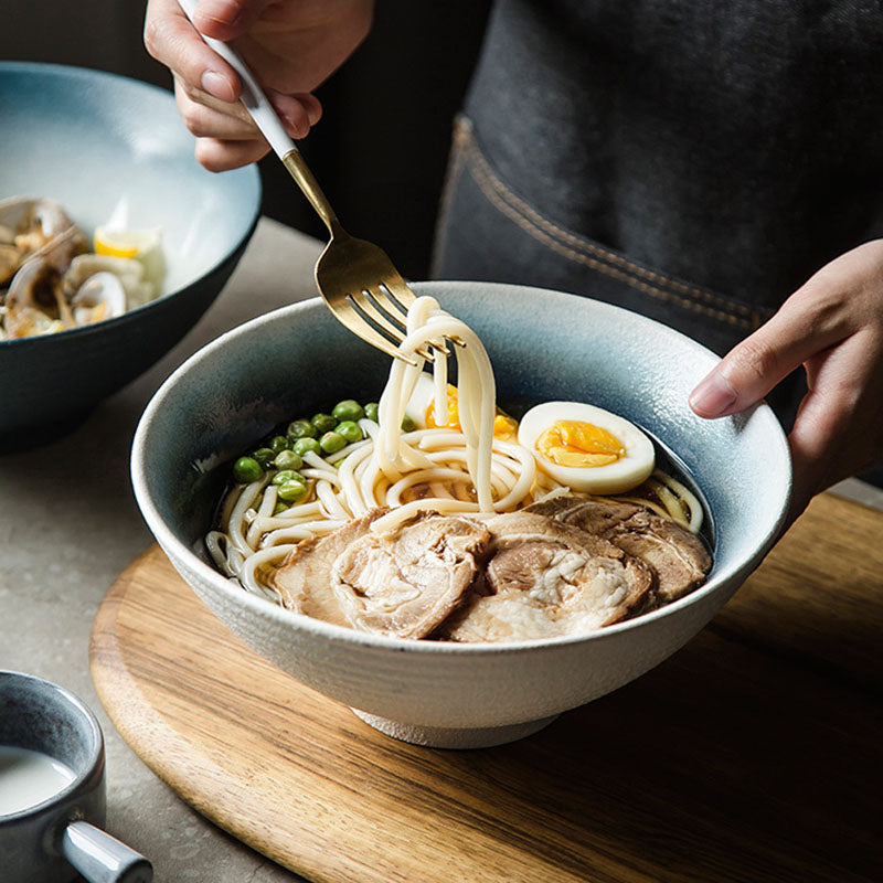 FANCITY Japanese Ramen Bowl Ceramic Single Noodle Bowl Household Salad Bowl large Bowl Creative Special Restaurant Tableware