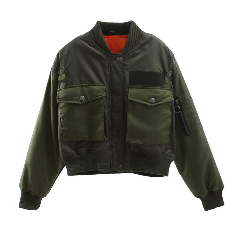 Women's Bomber Jacket, Army Green Coat