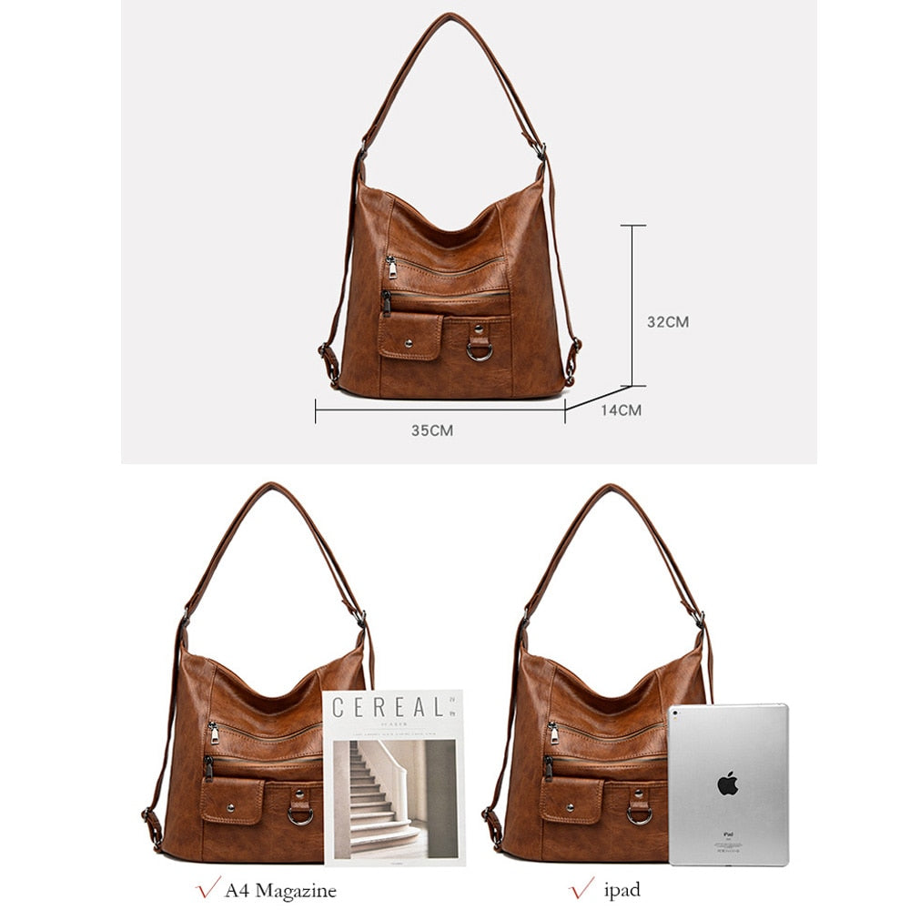 Women's Faux Leather Crossbody Handbag - Versatile Top-Handle/Shoulder Bag with Multifunctional Design