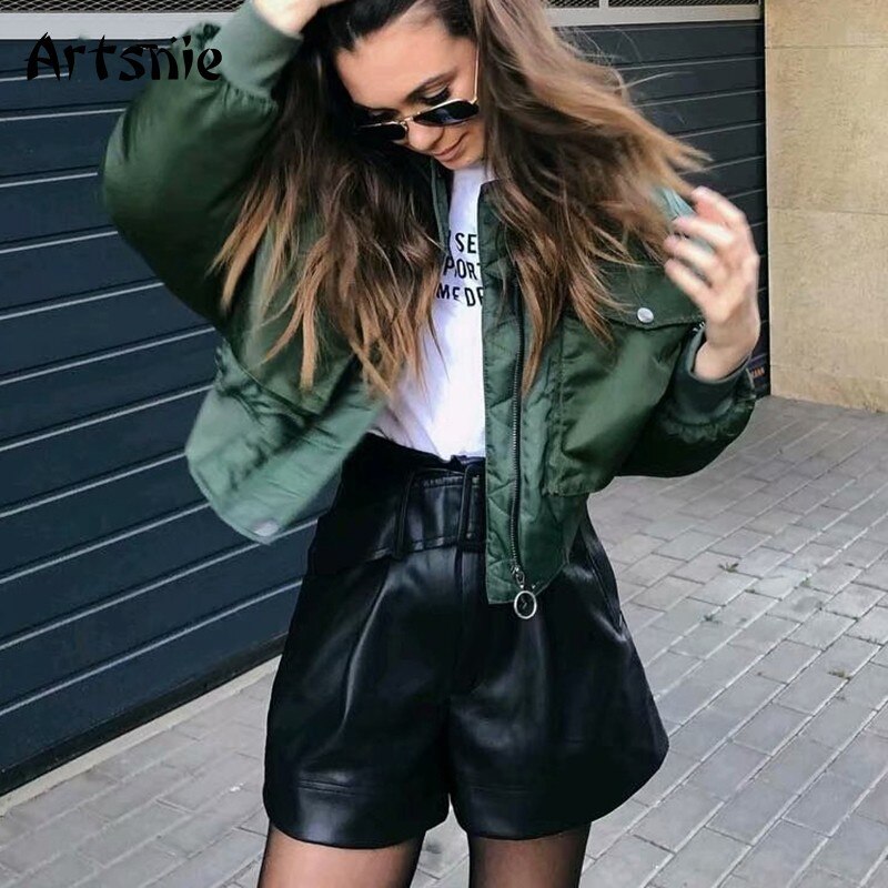 Women's Bomber Jacket, Army Green Coat
