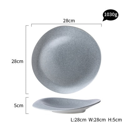 Nordic Grey Color Stone Hat Shape Sushi Plates and bowls