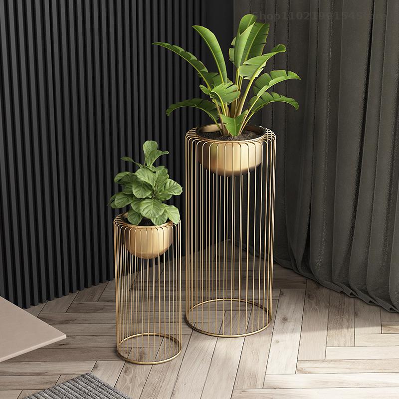 Nordic Minimalist Wrought Iron Floor-to-ceiling Living Room Flower Pot Plant Stand. Balcony Decoration