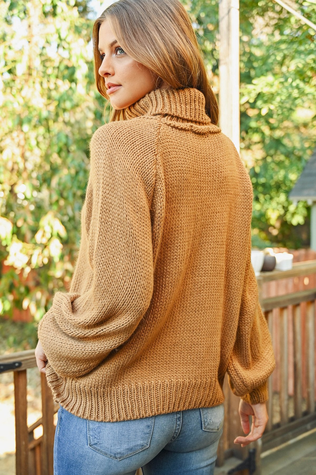 Chunky Cable Knit Turtleneck Sweater - Cosy Chic Style