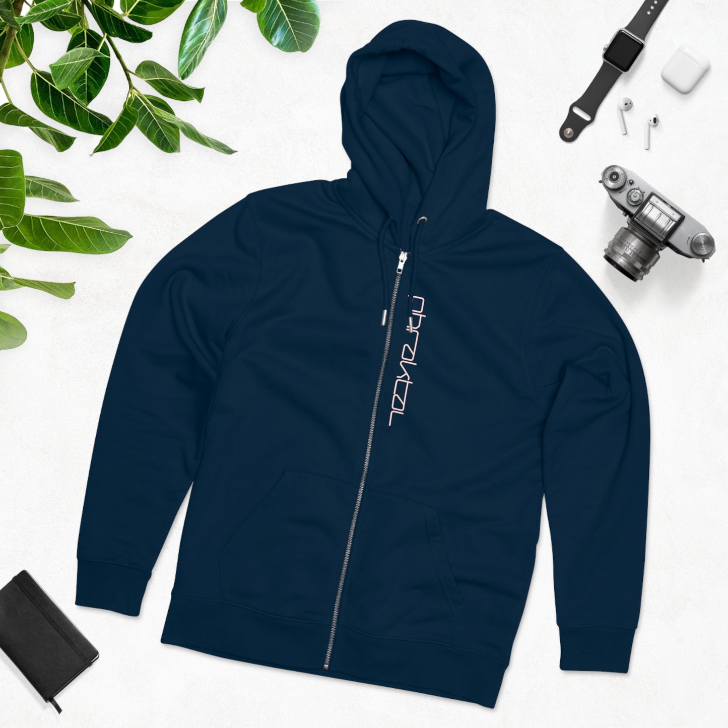 Elevate Your Eco-Fashion Game with the Phraktal Men's Zip Hoodie
