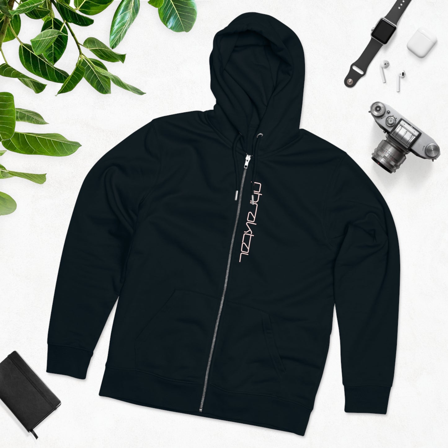 Elevate Your Eco-Fashion Game with the Phraktal Men's Zip Hoodie