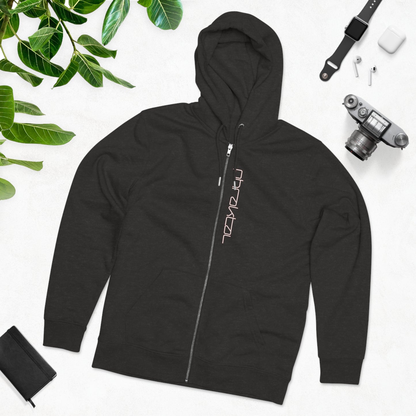 Elevate Your Eco-Fashion Game with the Phraktal Men's Zip Hoodie