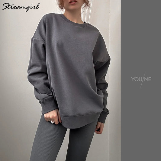 Streamgirl Spring Women's Oversized Cotton Sweatshirt