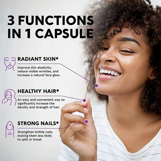 Stronger Hair, Glowing Skin, & Healthy Nails - Balancer Biotin Supplement (Biotin, Collagen, Keratin)