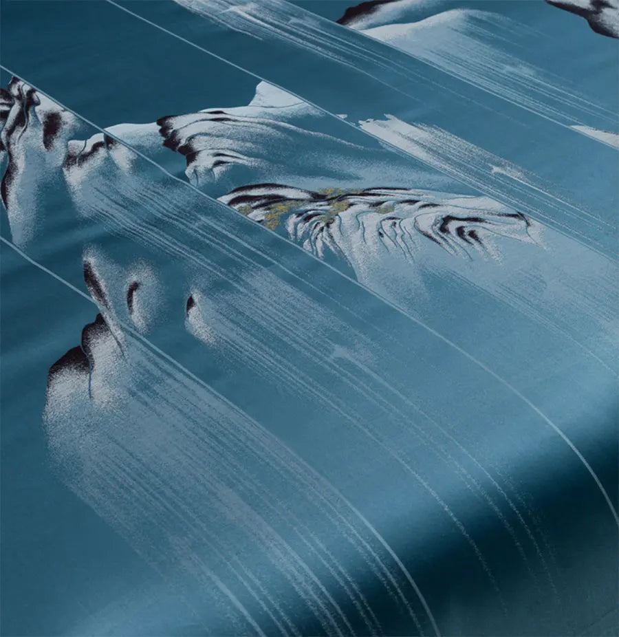 Elegant Mountain Scenery Bedding Set - Full, Queen, King - 100% Cotton Jacquard