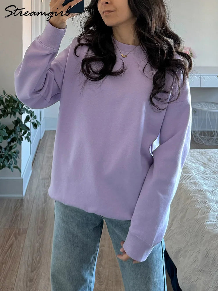 Streamgirl Spring Women's Oversized Cotton Sweatshirt