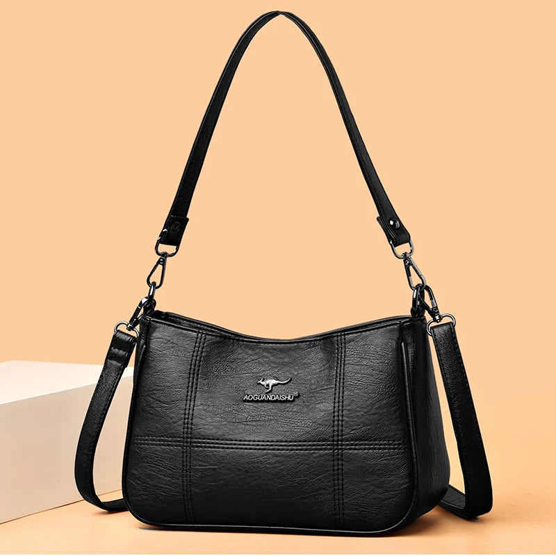 Luxury Genuine Leather Handbag: YaLePuck Women's Designer Shoulder Bag
