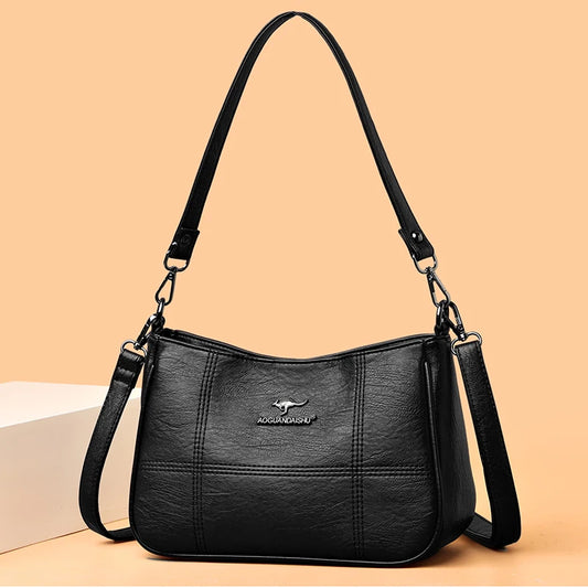 Luxury Genuine Leather Handbag: YaLePuck Women's Designer Shoulder Bag