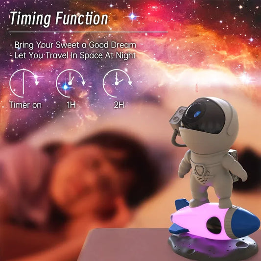 Rocket Astronaut Galaxy Projector Night Light