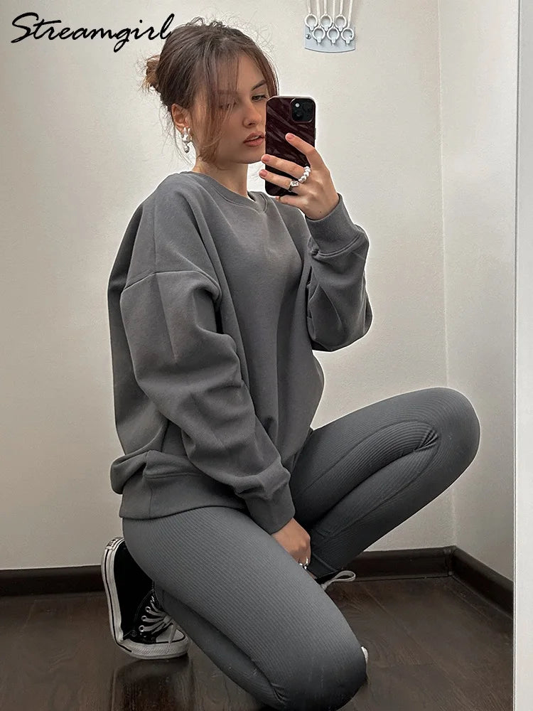 Streamgirl Spring Women's Oversized Cotton Sweatshirt