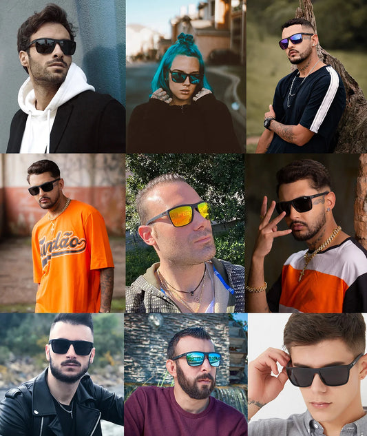 ZENOTTIC Polarized Sunglasses for Men Shades Lightweight TR90 Frame UV400 Protection Square Outdoor Trave Driving Sun Glasses