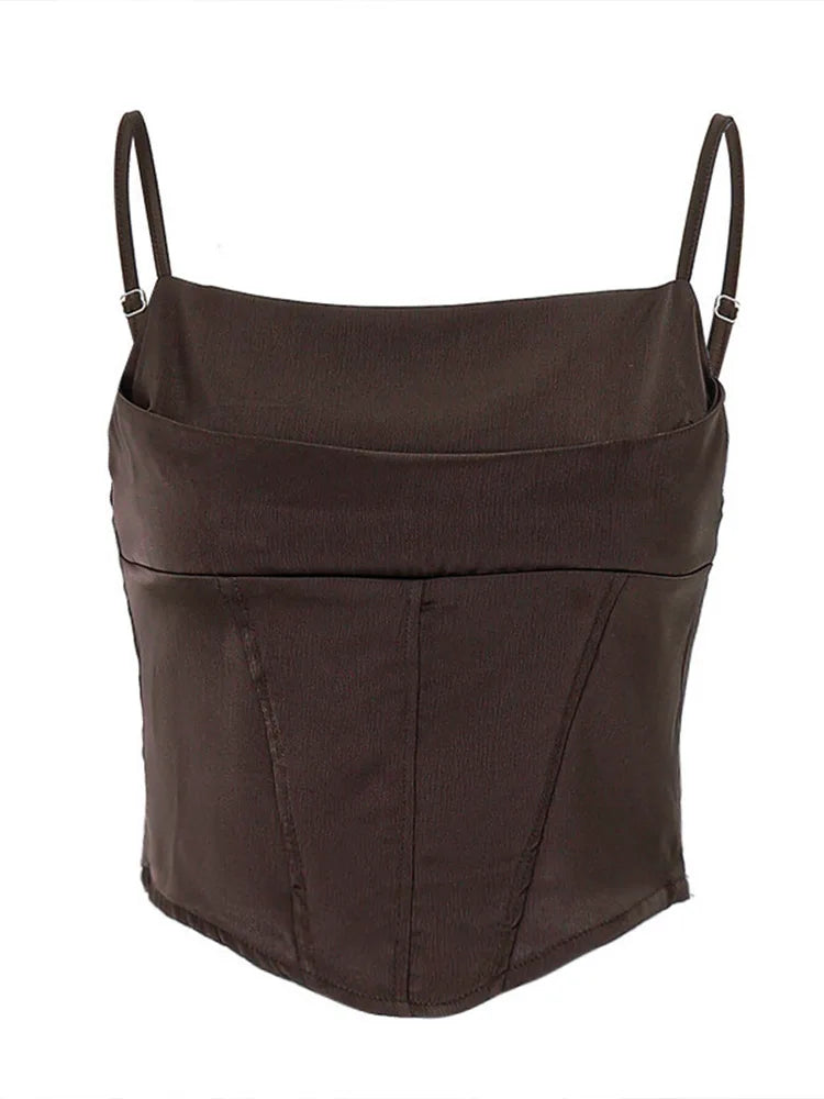 Sexy Backless Spaghetti Strap Tank Top - Women's Summer Lace Up Bandage Crop Top  Description: