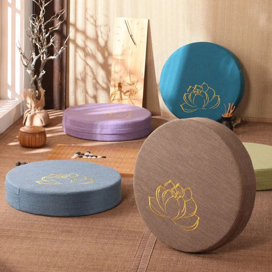 40X6cm Yoga Cushion Linen - Japanese Tatami Mat Pillow perfect for Meditation