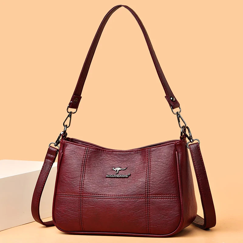 Luxury Genuine Leather Handbag: YaLePuck Women's Designer Shoulder Bag