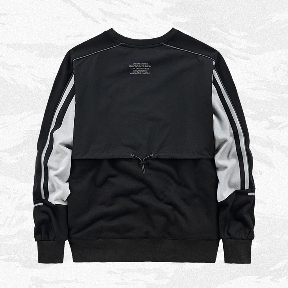 Techwear Sports Streetwear Hip Hop Pullover. Oversized Casual Sweatshirt, Loose Cotton