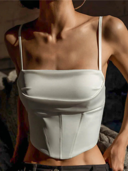 Sexy Backless Spaghetti Strap Tank Top - Women's Summer Lace Up Bandage Crop Top  Description:
