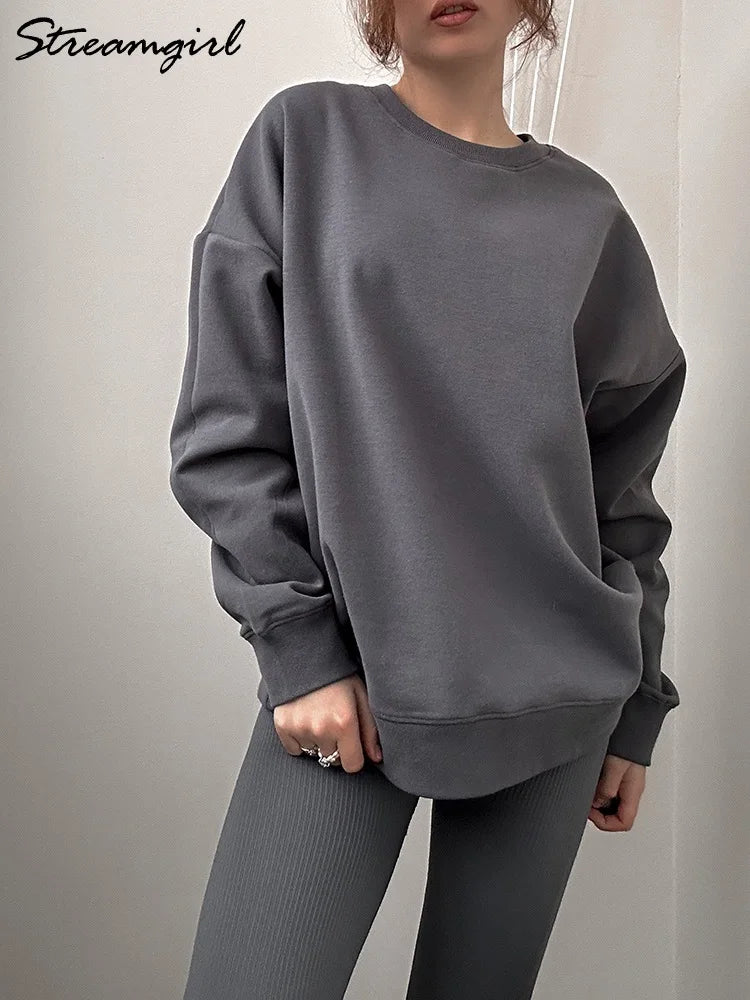Streamgirl Spring Women's Oversized Cotton Sweatshirt