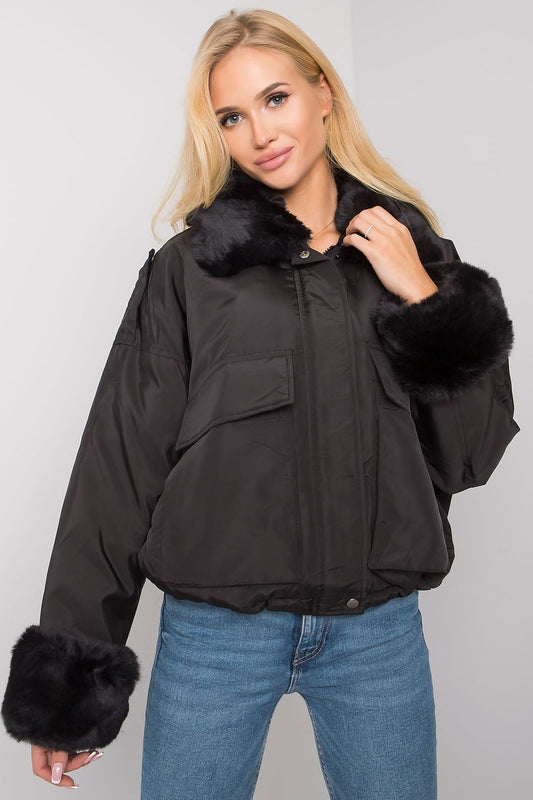 Black Women's Jacket with Insulation